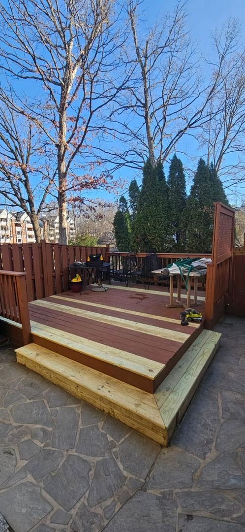 Deck cleaning result
